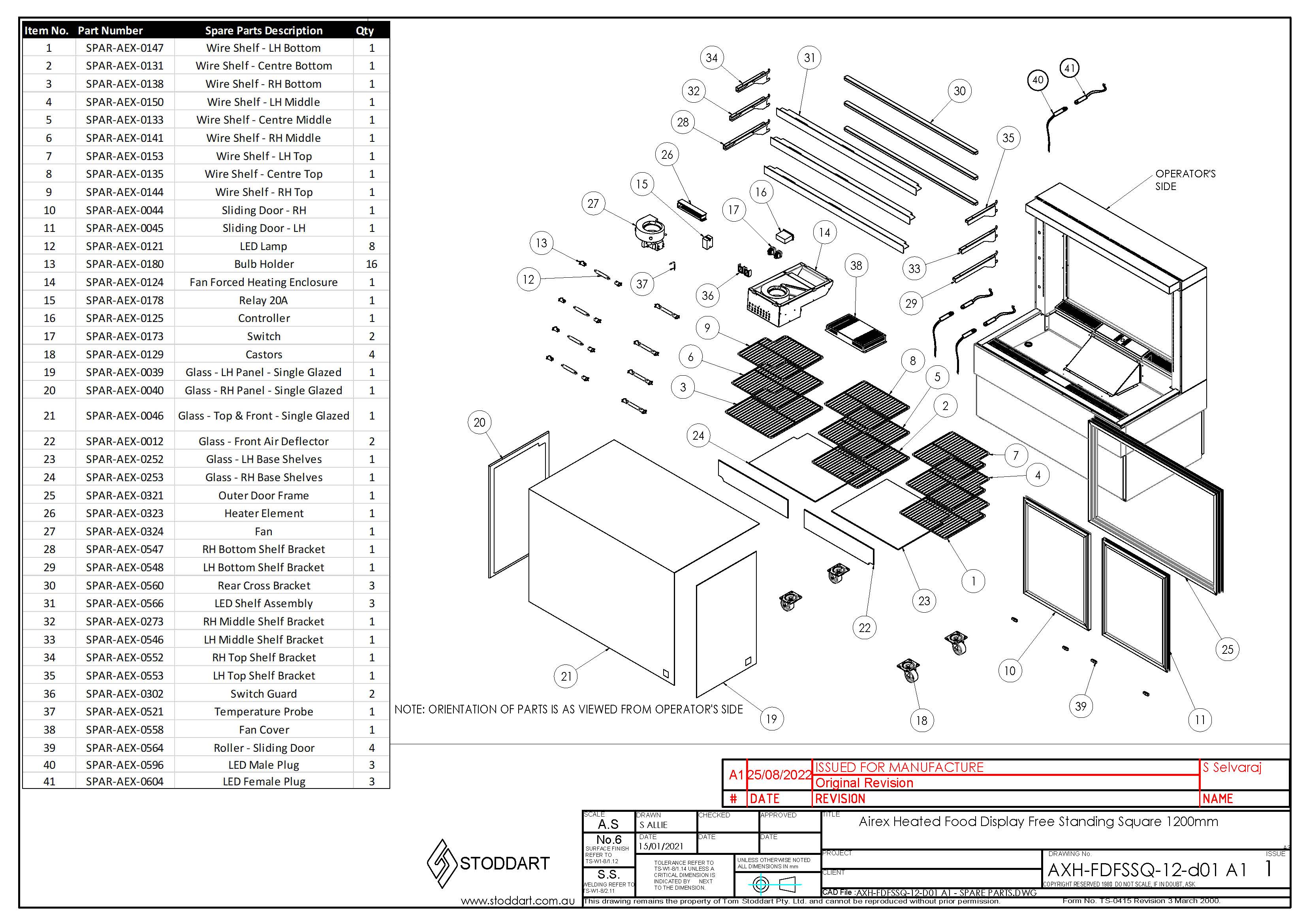Spare Parts Drawing