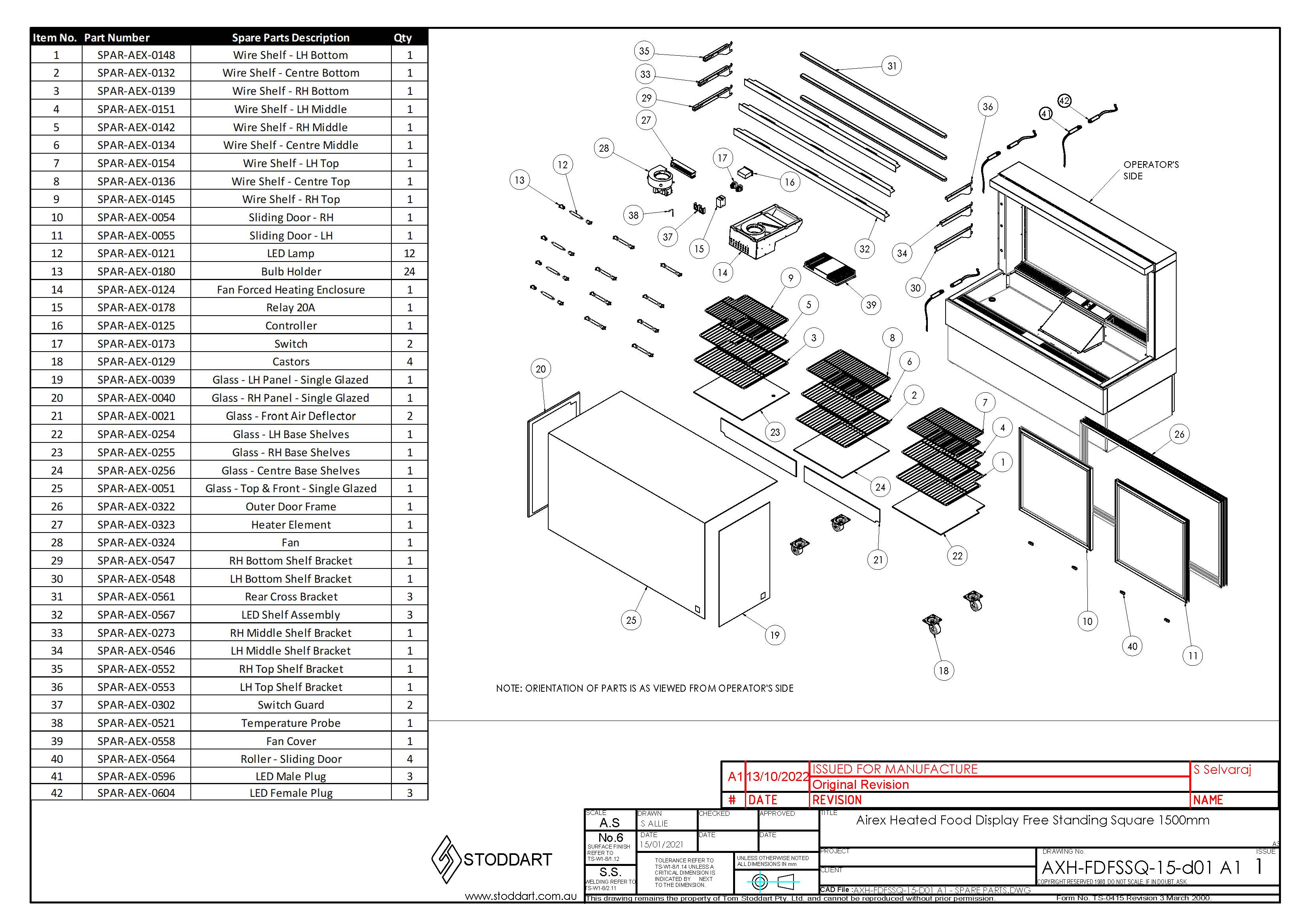 Spare Parts Drawing