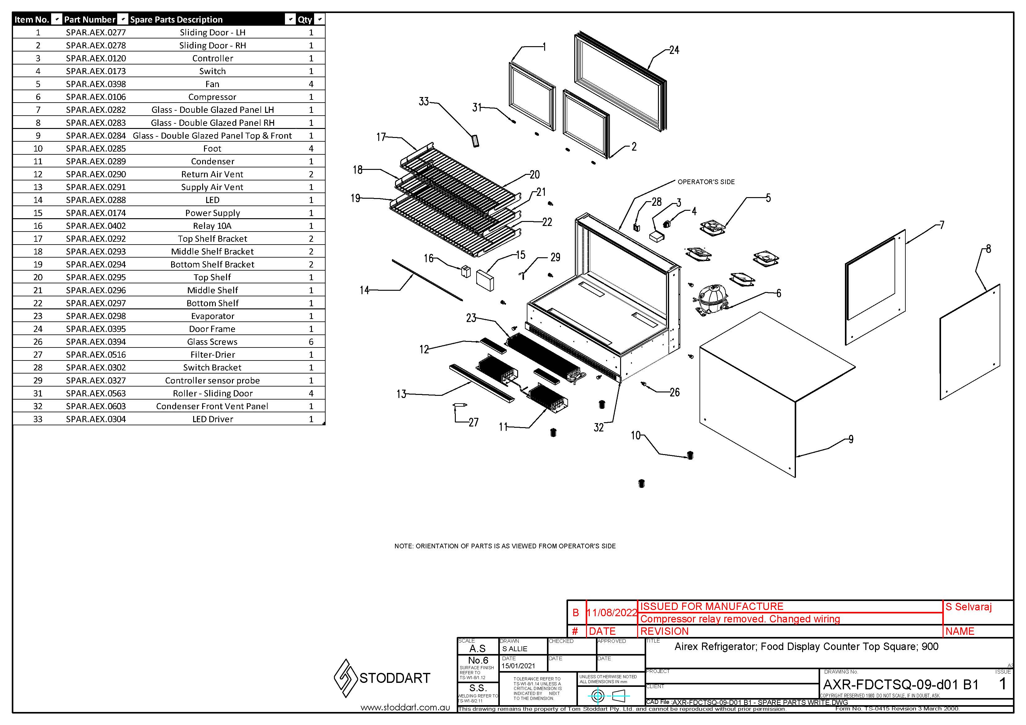 Spare Parts Drawing
