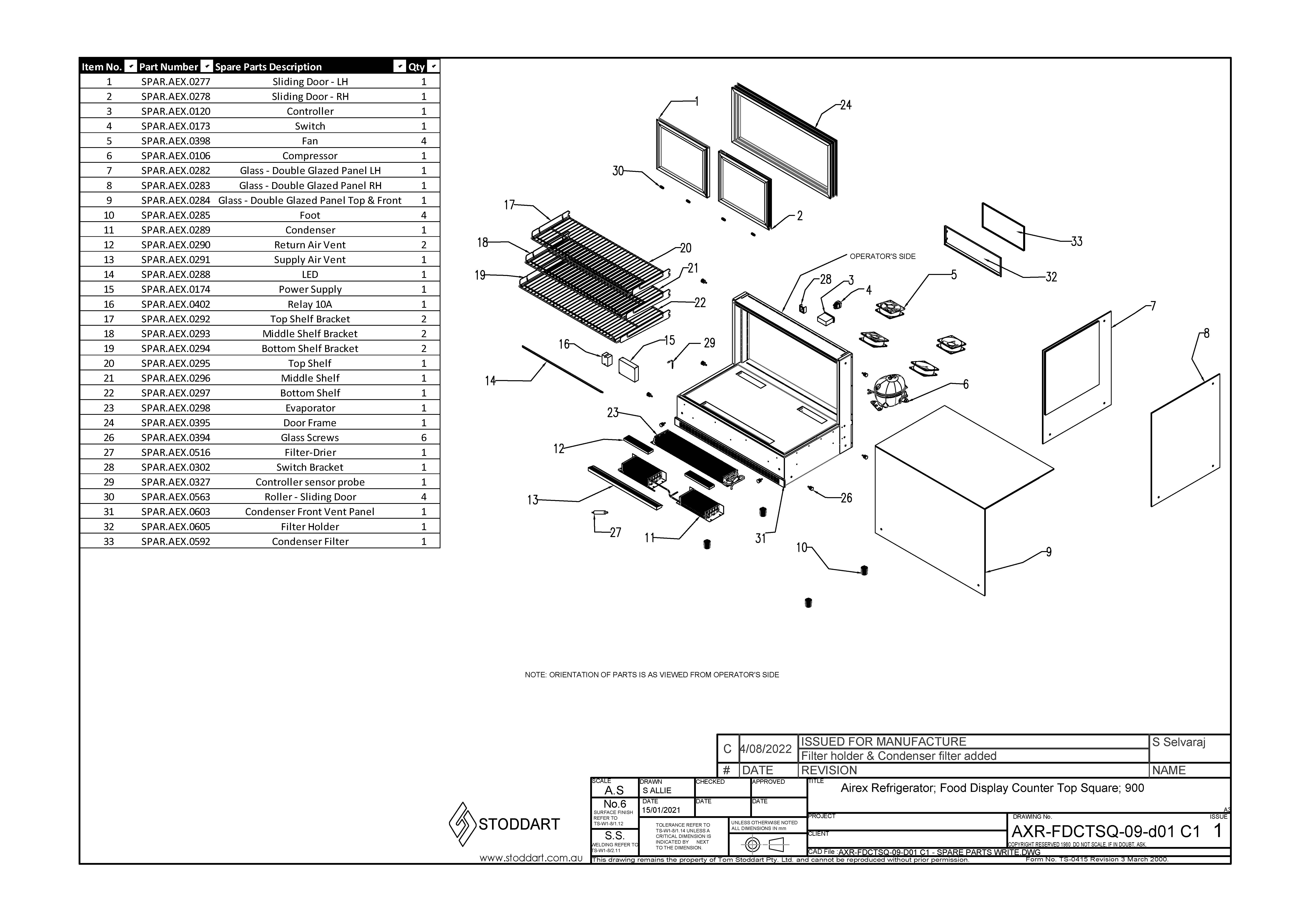 Spare Parts Drawing
