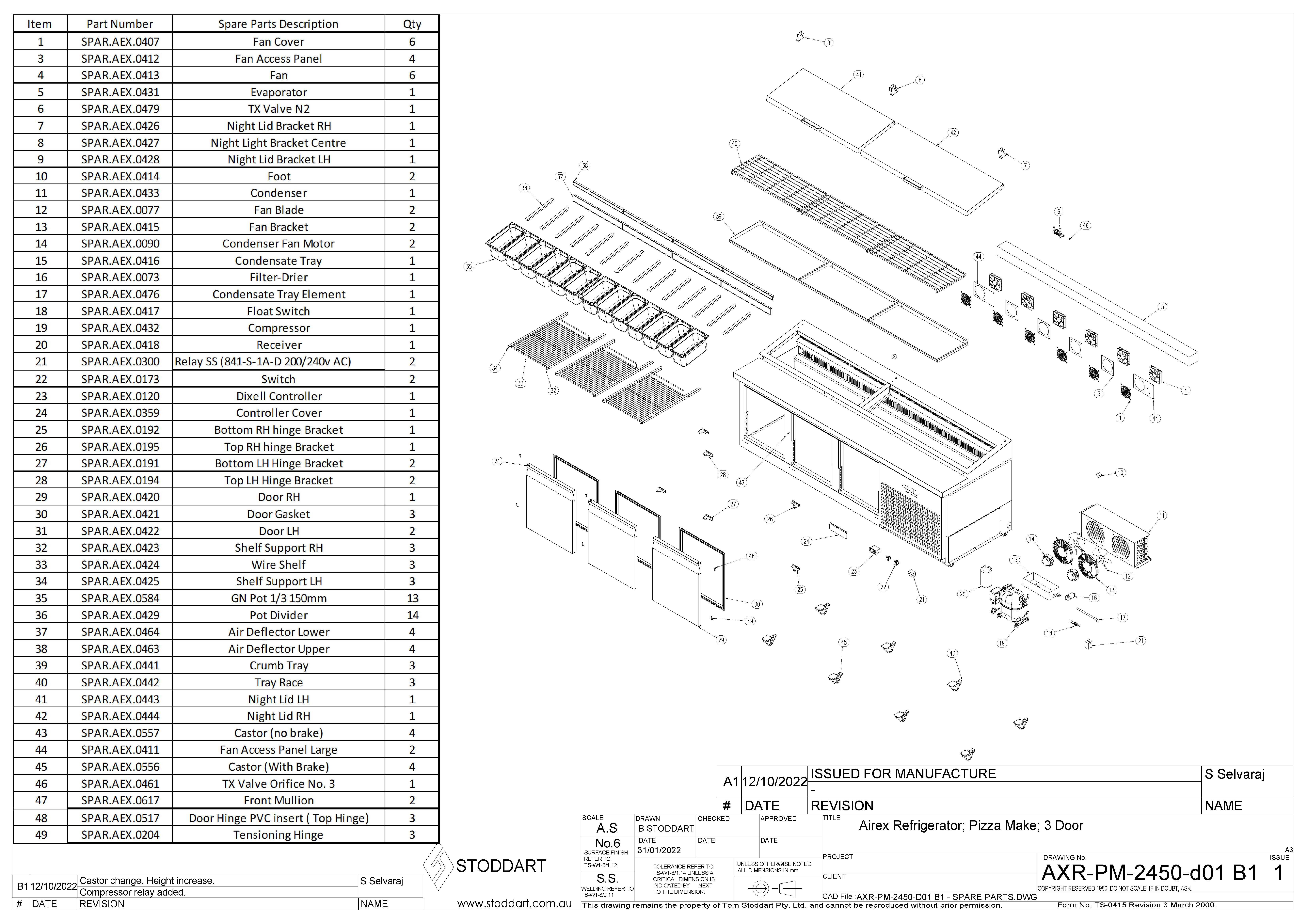 Spare Parts Drawing