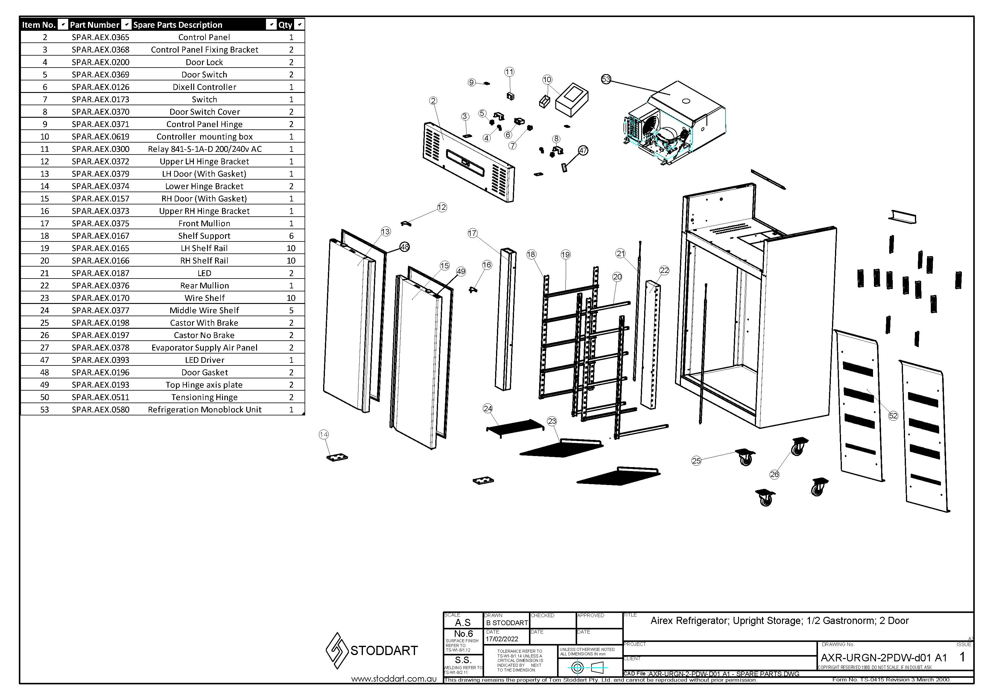 Spare Parts Drawing