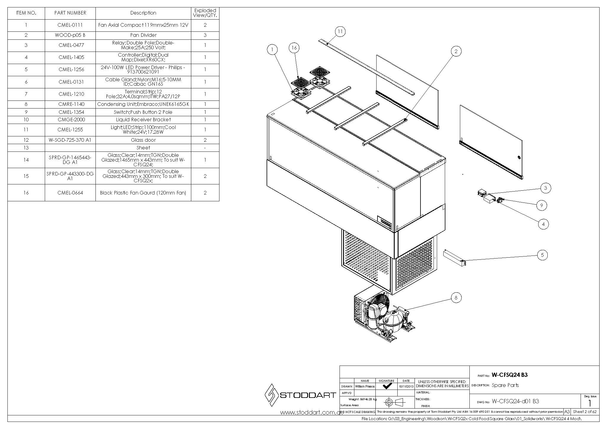 Spare Parts Drawing