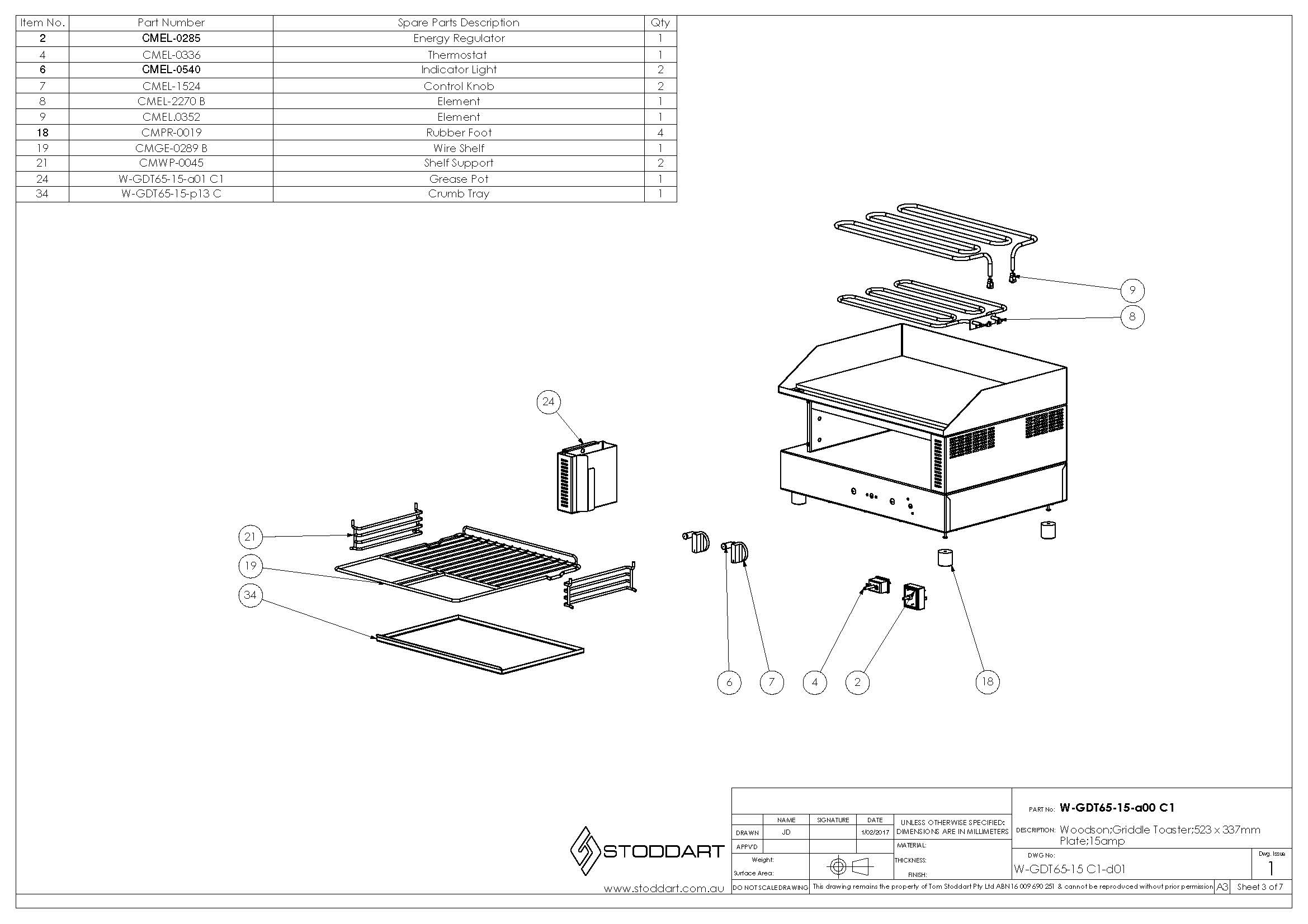 Spare Parts Drawing