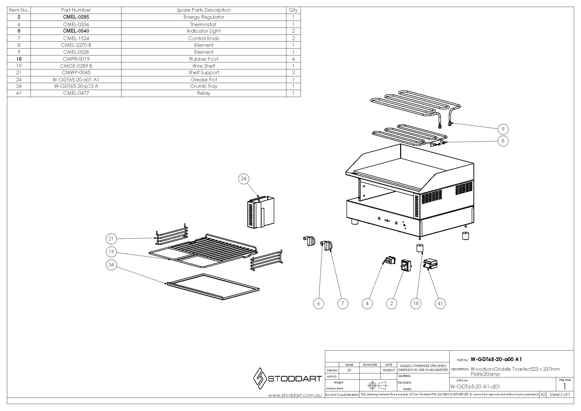 Spare Parts Drawing