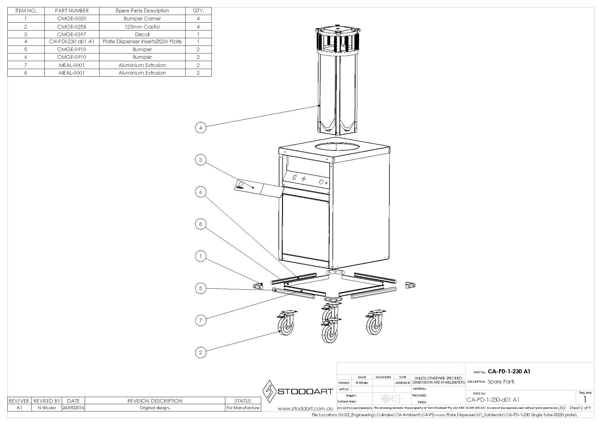 Spare Parts Drawing