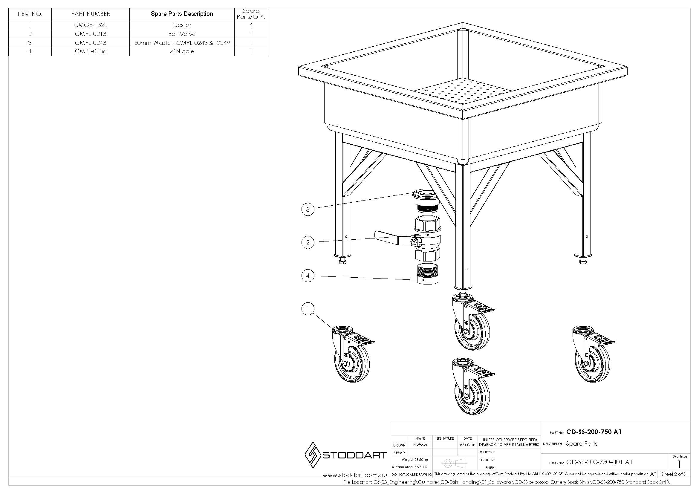 Spare Parts Drawing