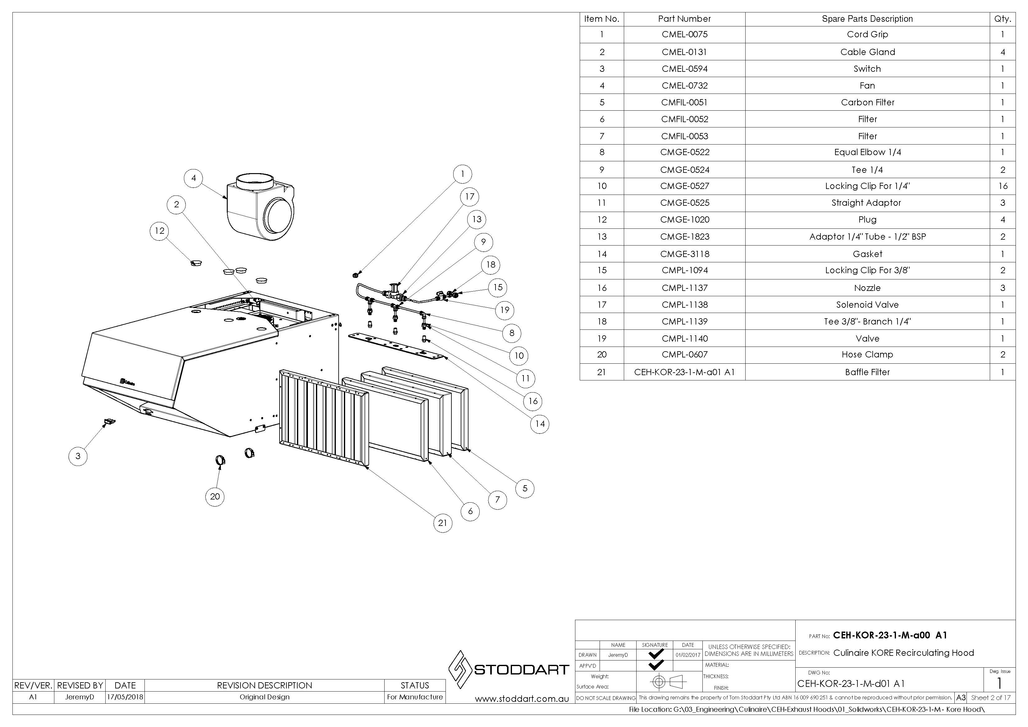 Spare Parts Drawing