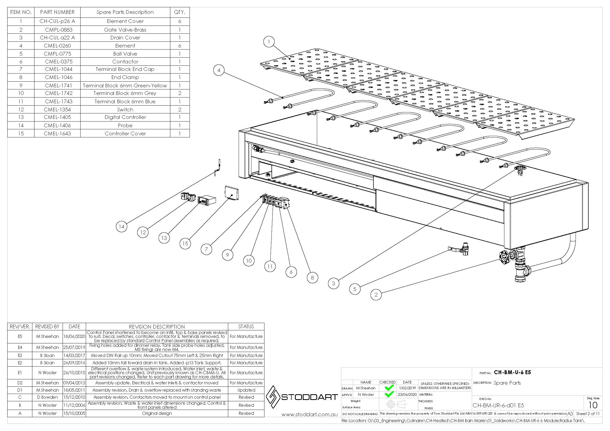 Spare Parts Drawing