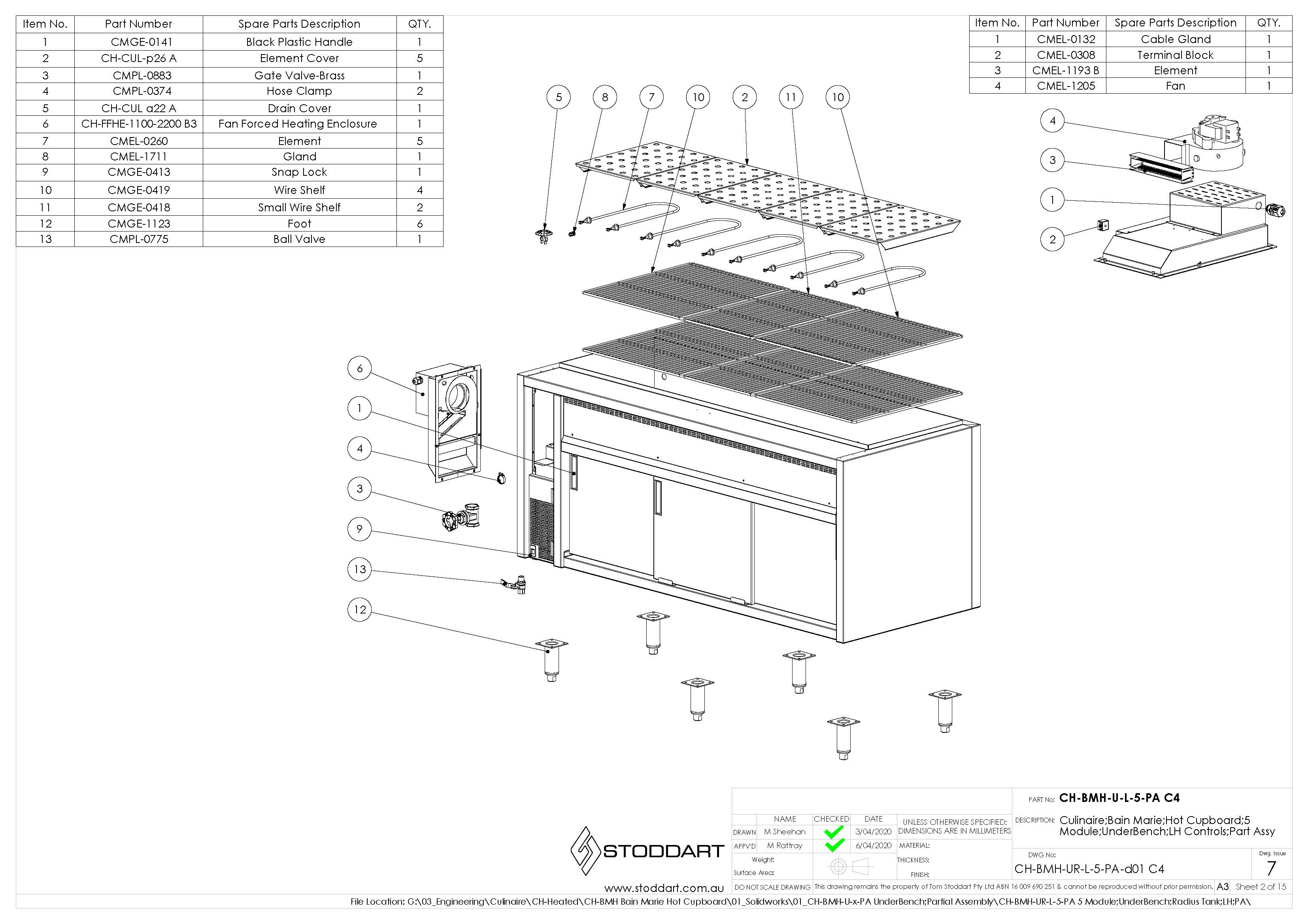 Spare Parts Drawing