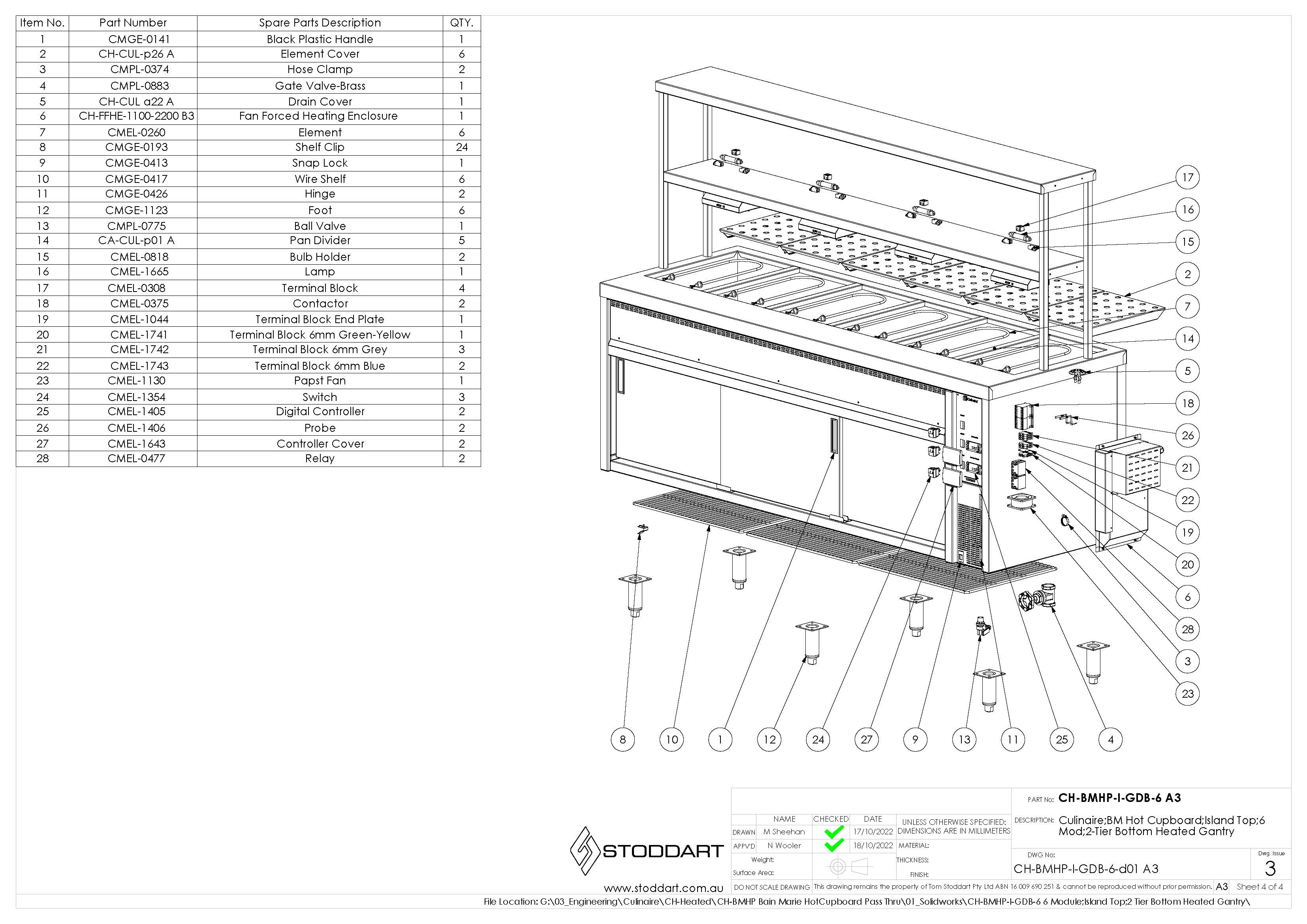 Spare Parts Drawing