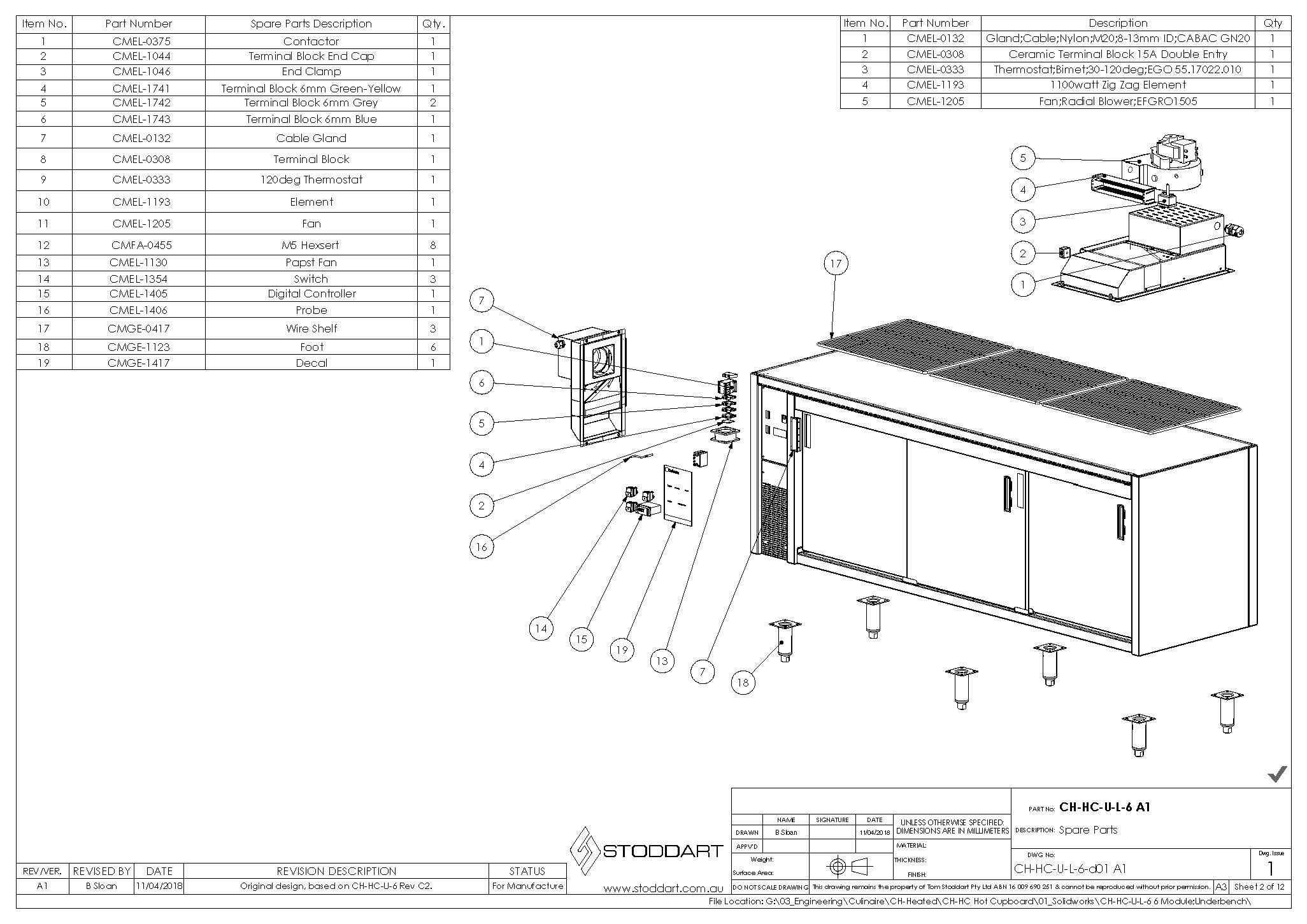 Spare Parts Drawing