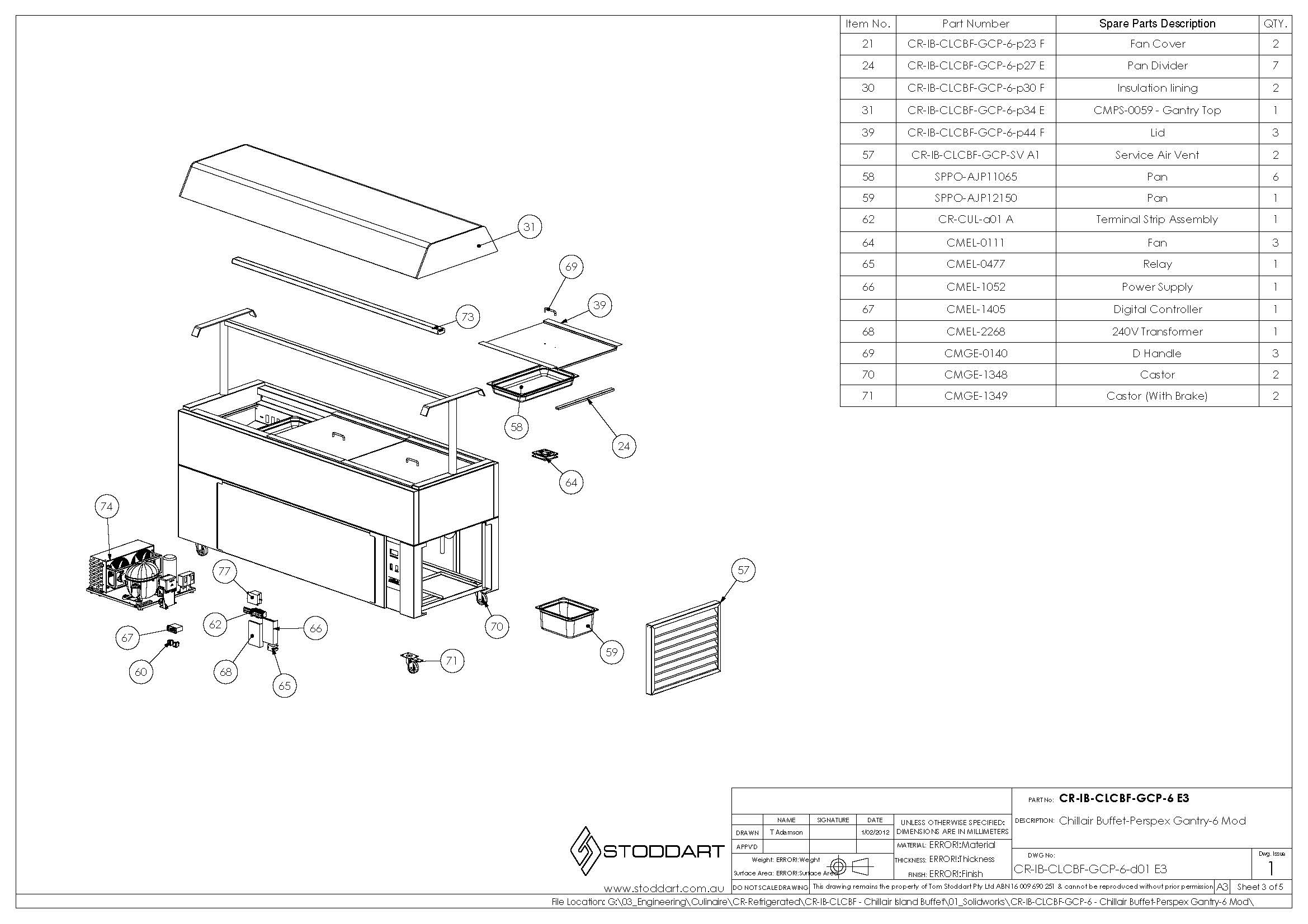 Spare Parts Drawing