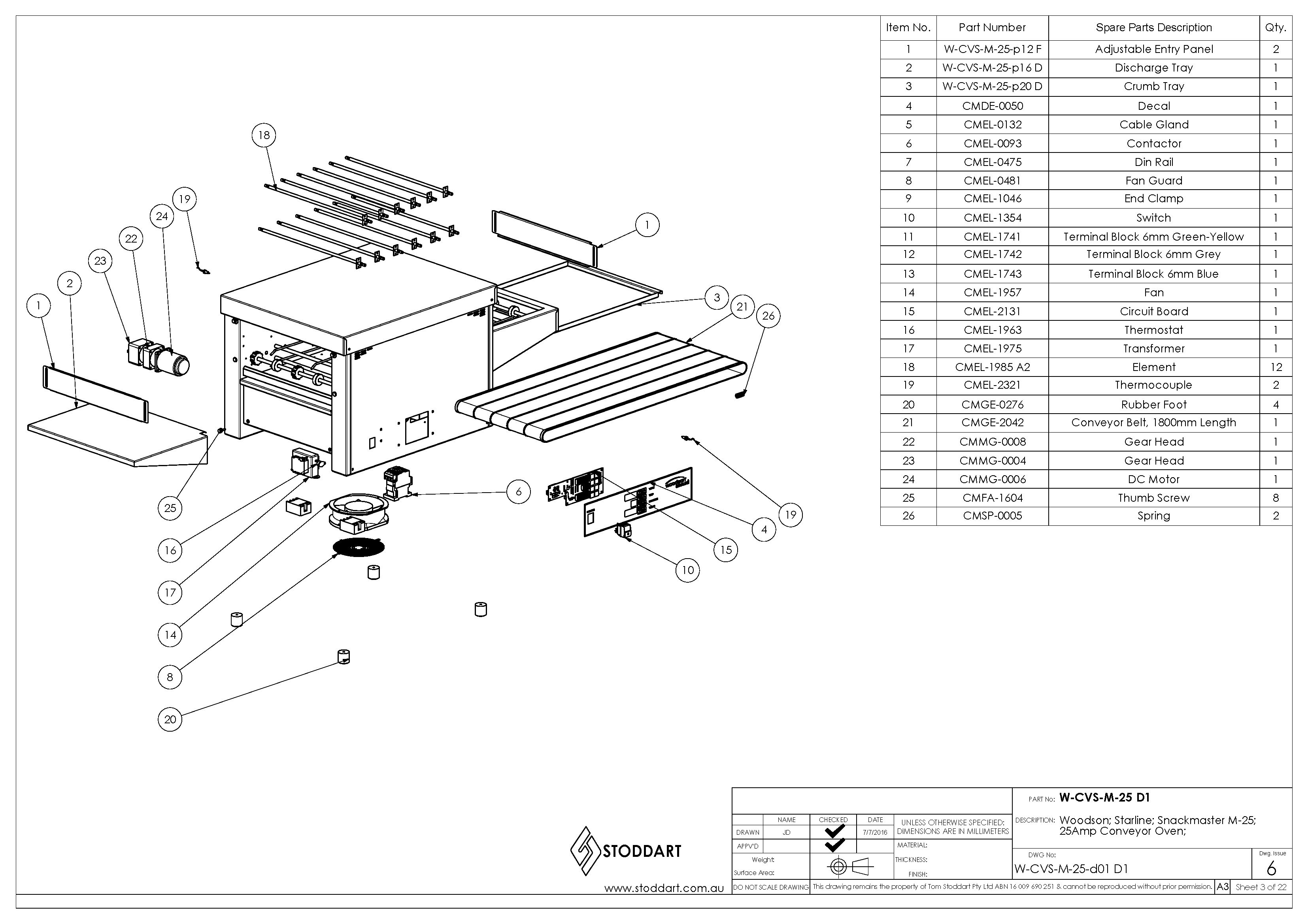 Spare Parts Drawing