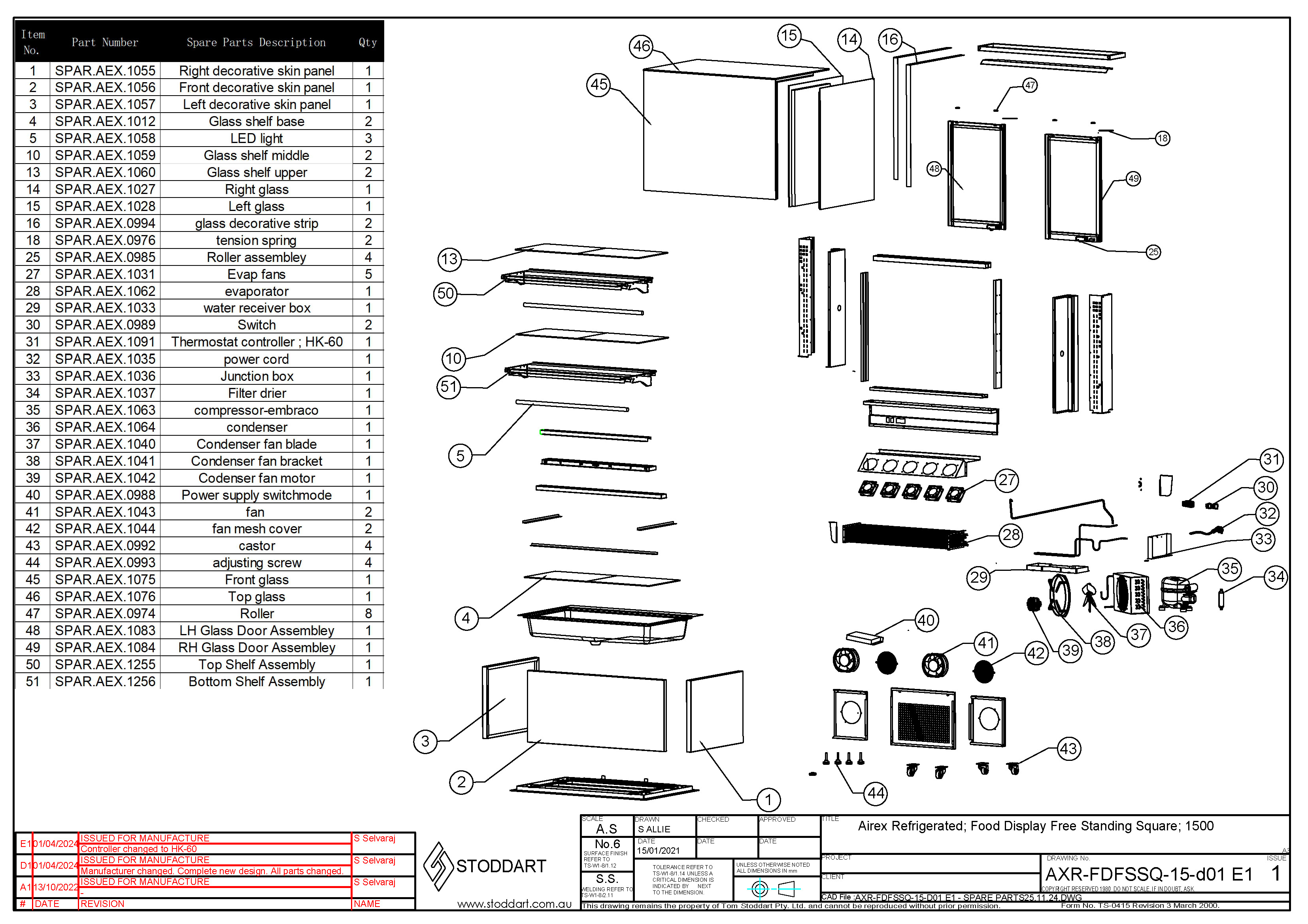 Spare Parts Drawing