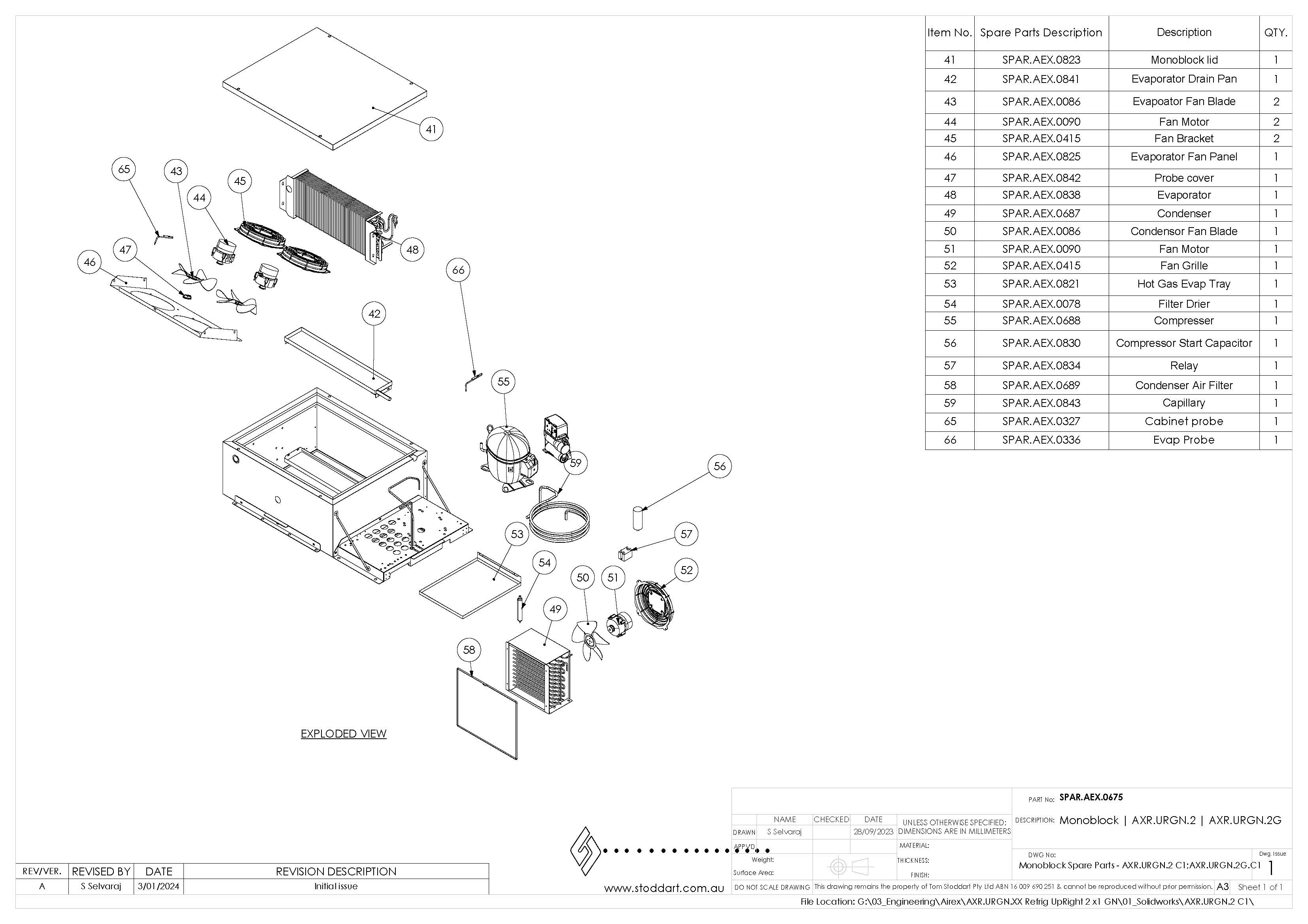 Spare Parts Drawing