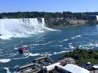 Niagara City Cruises red poncho boat Horseshoe Falls Canada