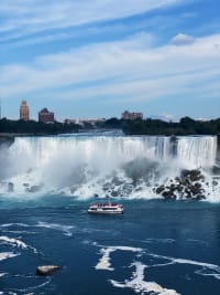 Niagara City Cruises boat sailing into the Horseshoe Falls basin