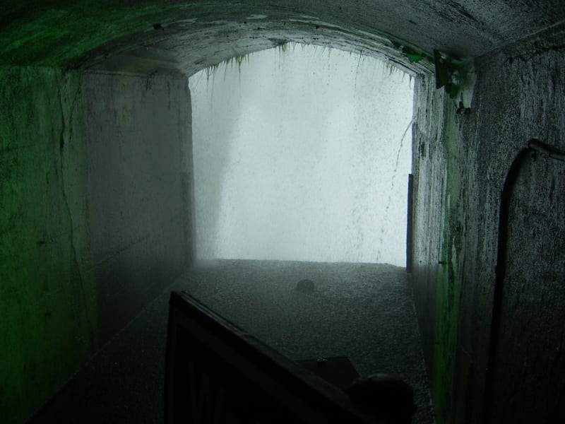 Journey Behind the Falls tunnel entrance at Niagara Falls Ontario Canada