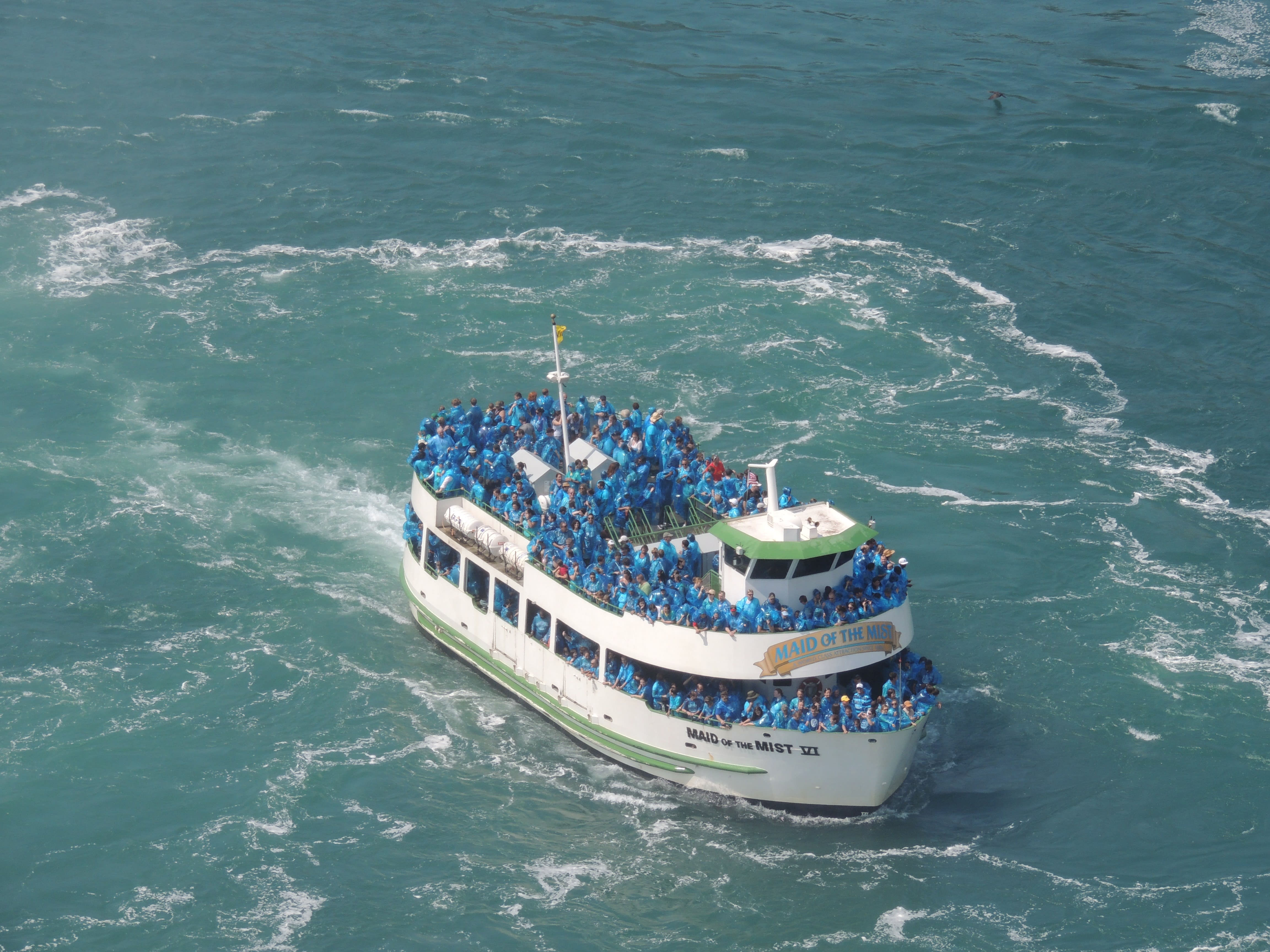 The Maid of the Mist boat heading toward the base of the falls