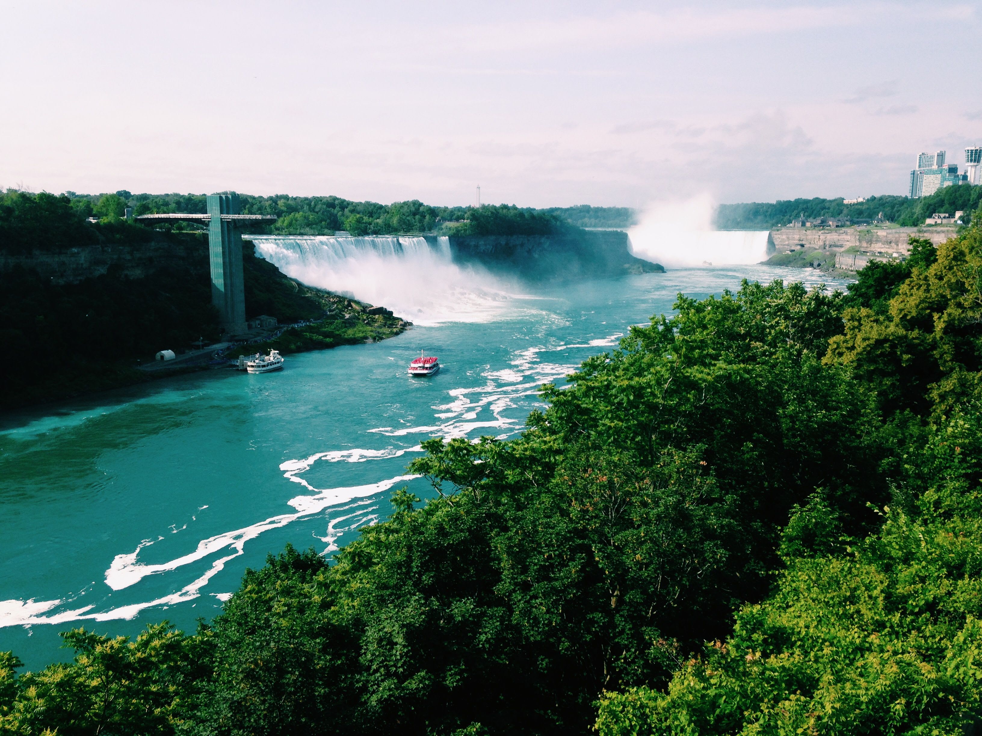 The Niagara Gorge at the base of the falls, where the tunnel emerges