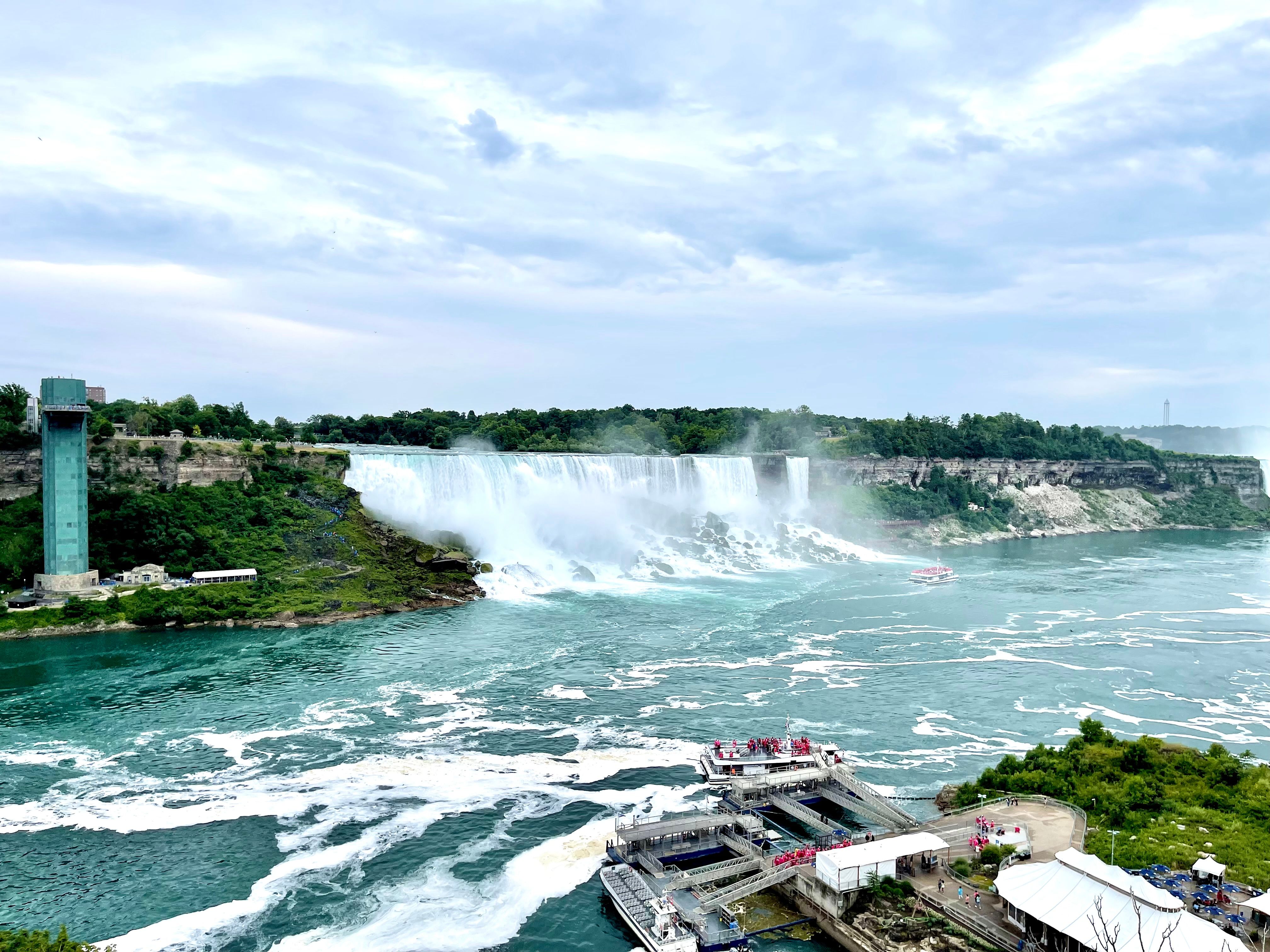 Family enjoying Niagara Falls boat ride together