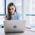 girl using laptop