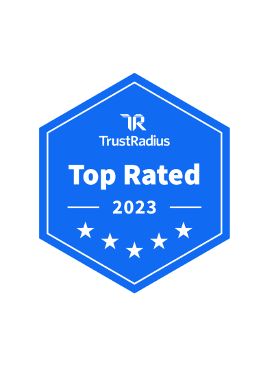 TrustRadius Top Rated 2023 logo.