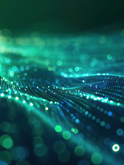 Image of abstract futuristic neural flow network analytics innovation