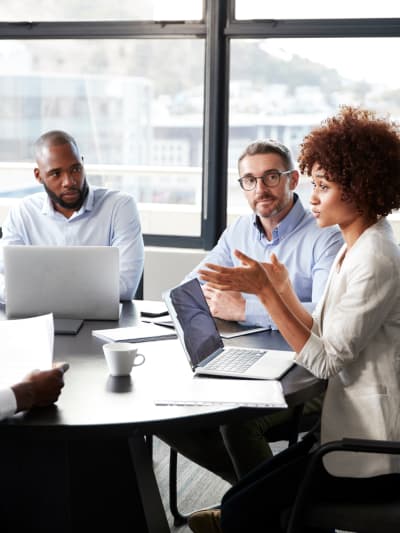 Group of businesspeople having an office meeting