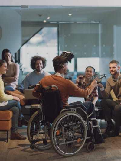 Diverse office team in meeting