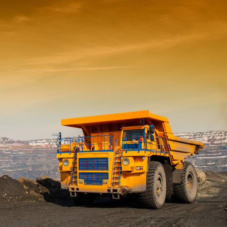 Mining truck at a mine site.