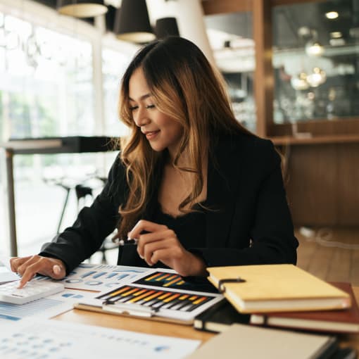 woman working with data costs