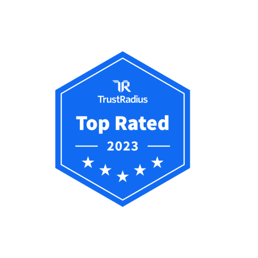 TrustRadius Top Rated 2023 logo.