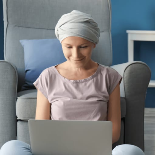 woman staring at computer