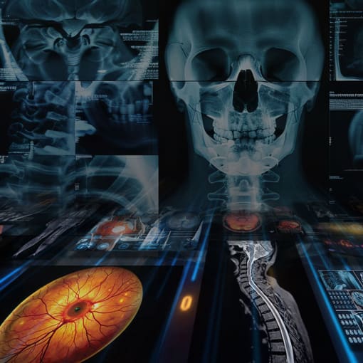 medical diagnostic imaging screens collage