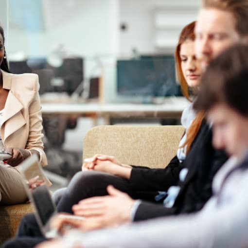 A group of people having a discussion