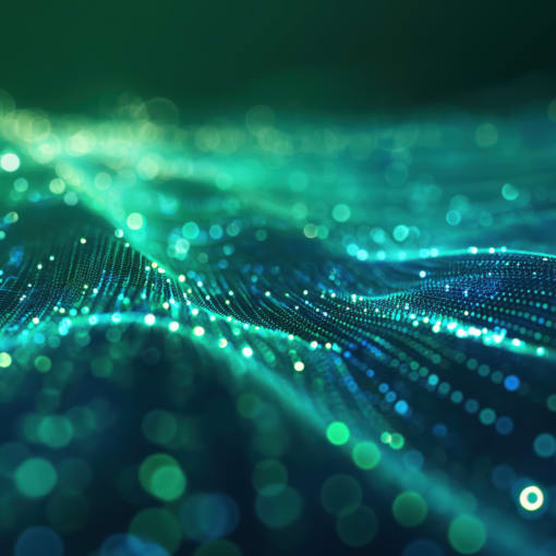 Image of abstract futuristic neural flow network analytics innovation