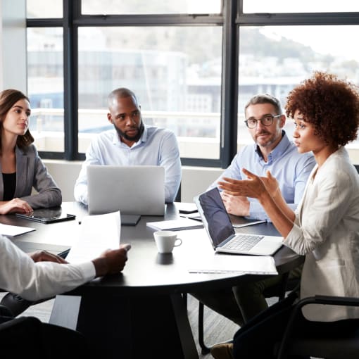 Group of businesspeople having an office meeting