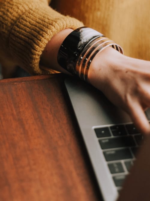 typing on computer