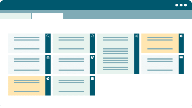 Illustration depicting the management of content, processes and cases.