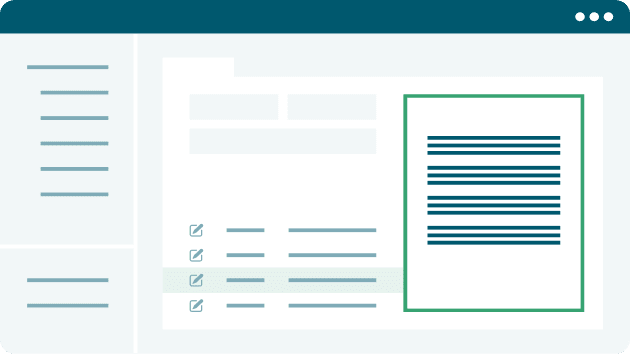 Illustration of the Saperion Enterprise Content Management platform interface, which provides secure and instant data access from anywhere.