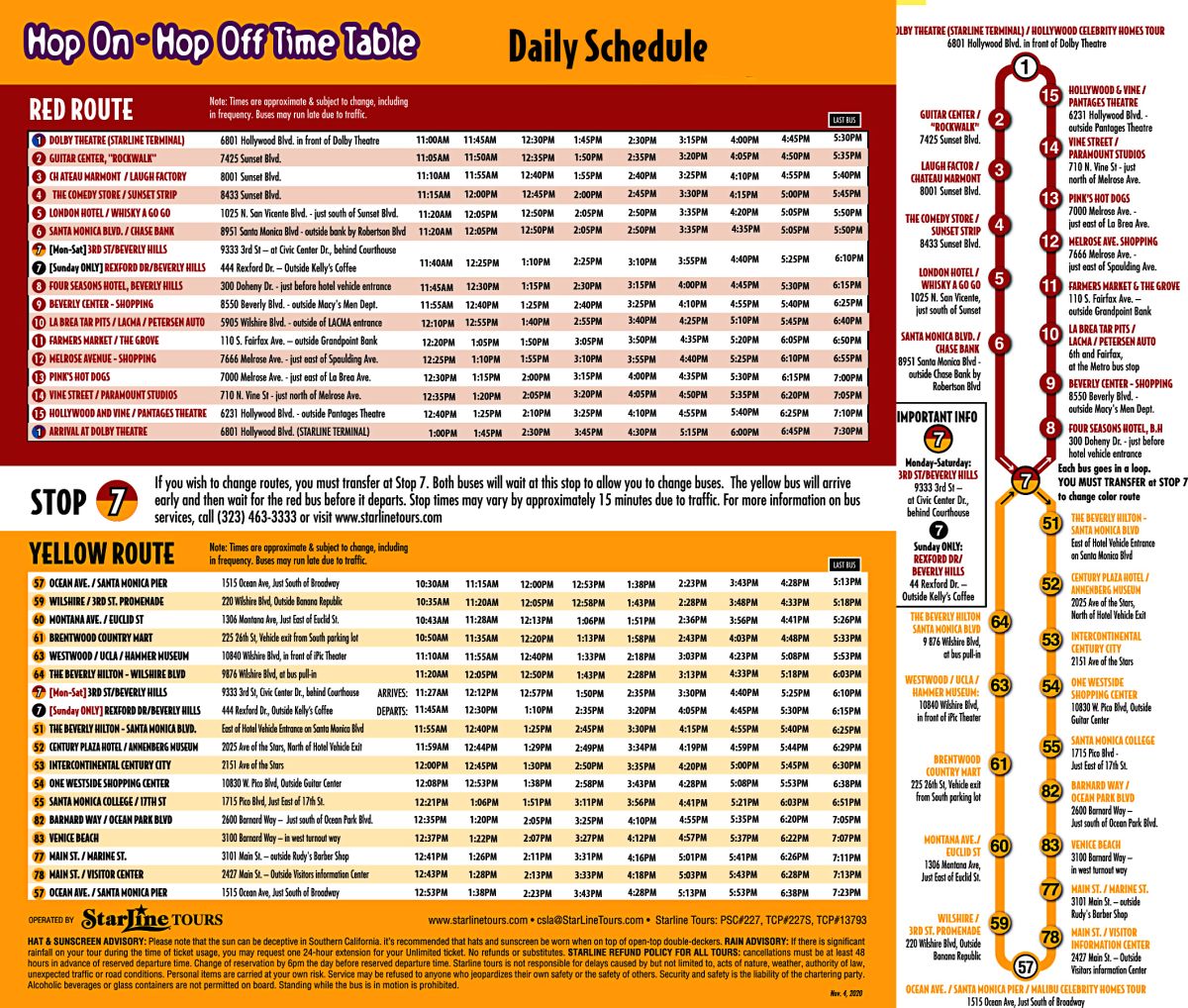 Map And Schedule Until June 2021