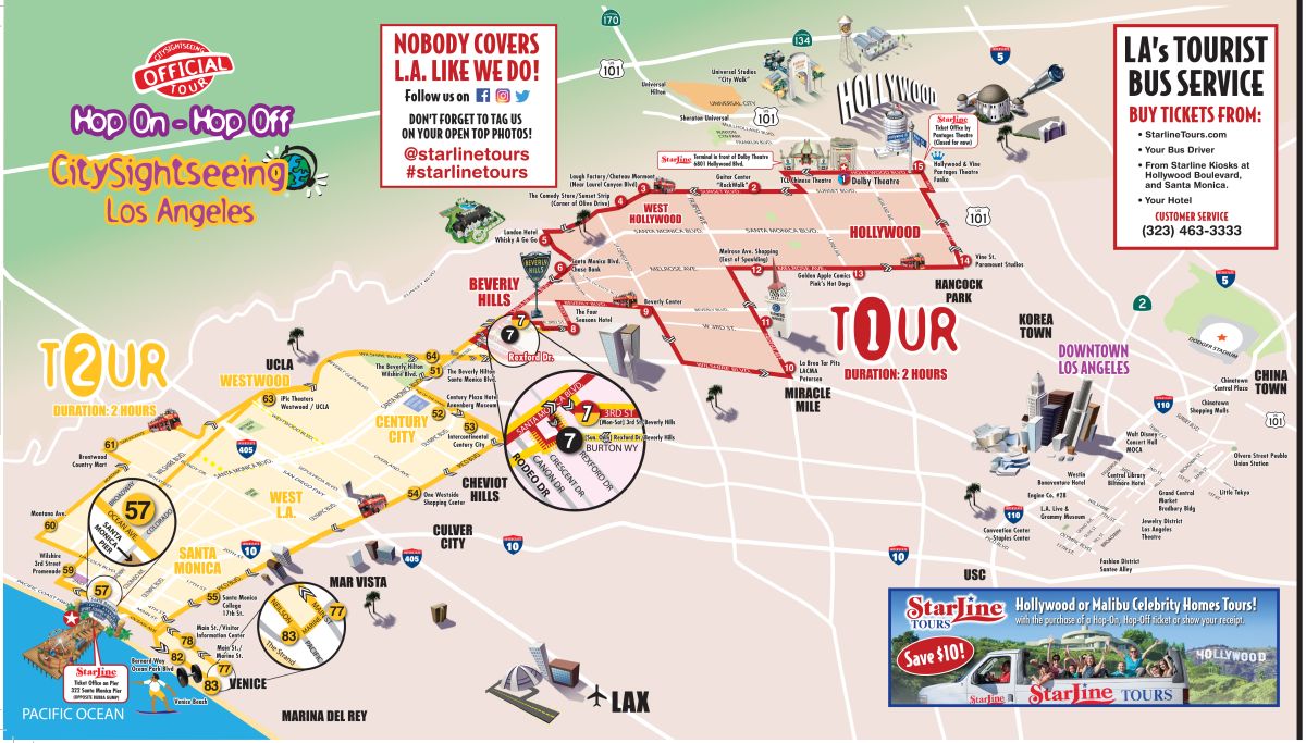 hollywood tour bus route