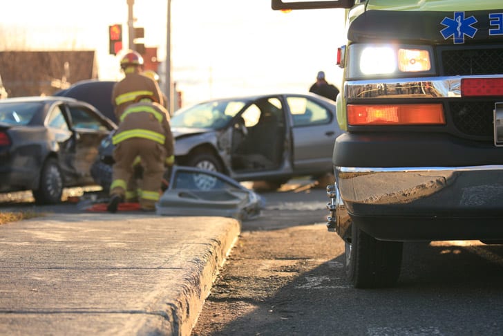 Car crash with paramedics