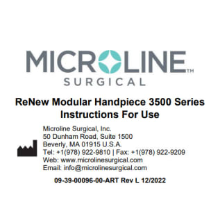 ReNew Modular Handpiece 3500 Series Instructions For Use