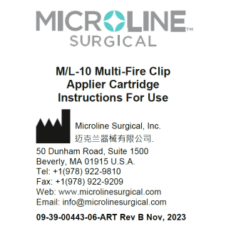 M/L-10 Multi-Fire Clip Applier Cartridge Instructions For Use