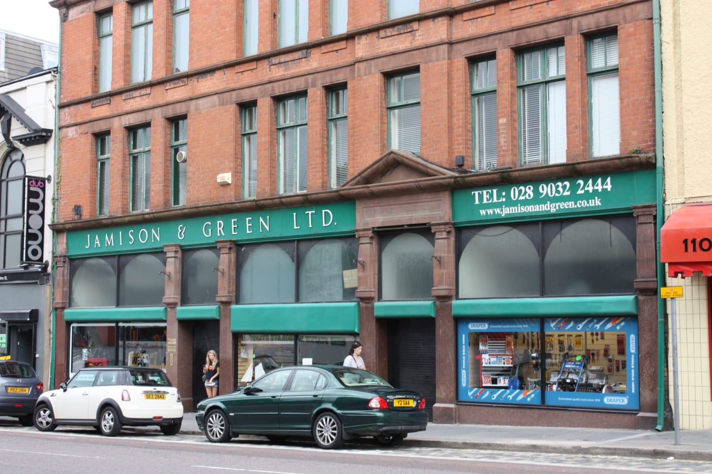 The red-brick facade of the Jamison and Green store on Ann Street in Belfast, in June 2010