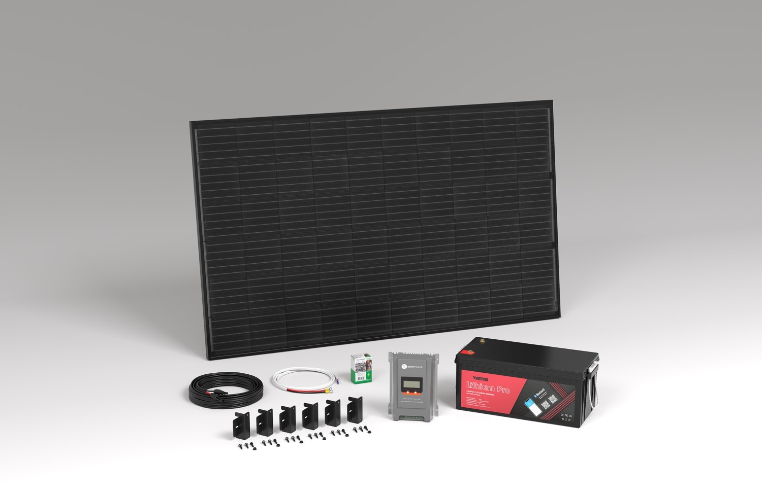 V-Tech solcellepakke 335W m/200Ah Lithium Pro