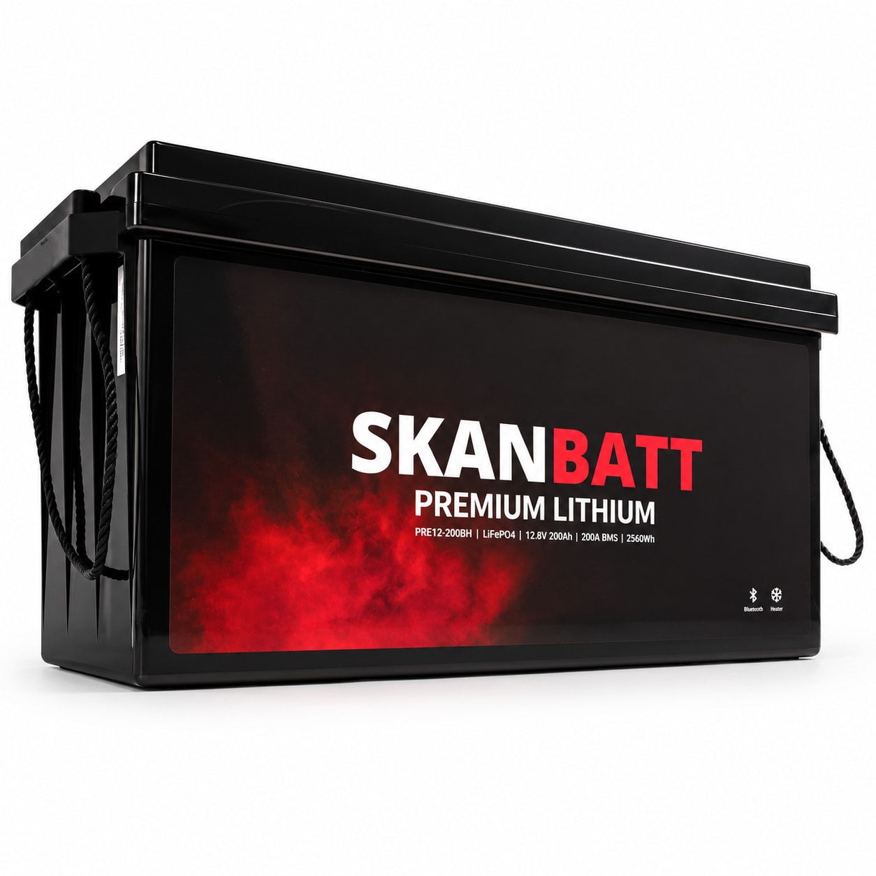 Skanbatt Premium Lithium 12V 200Ah Bluetooth Heat